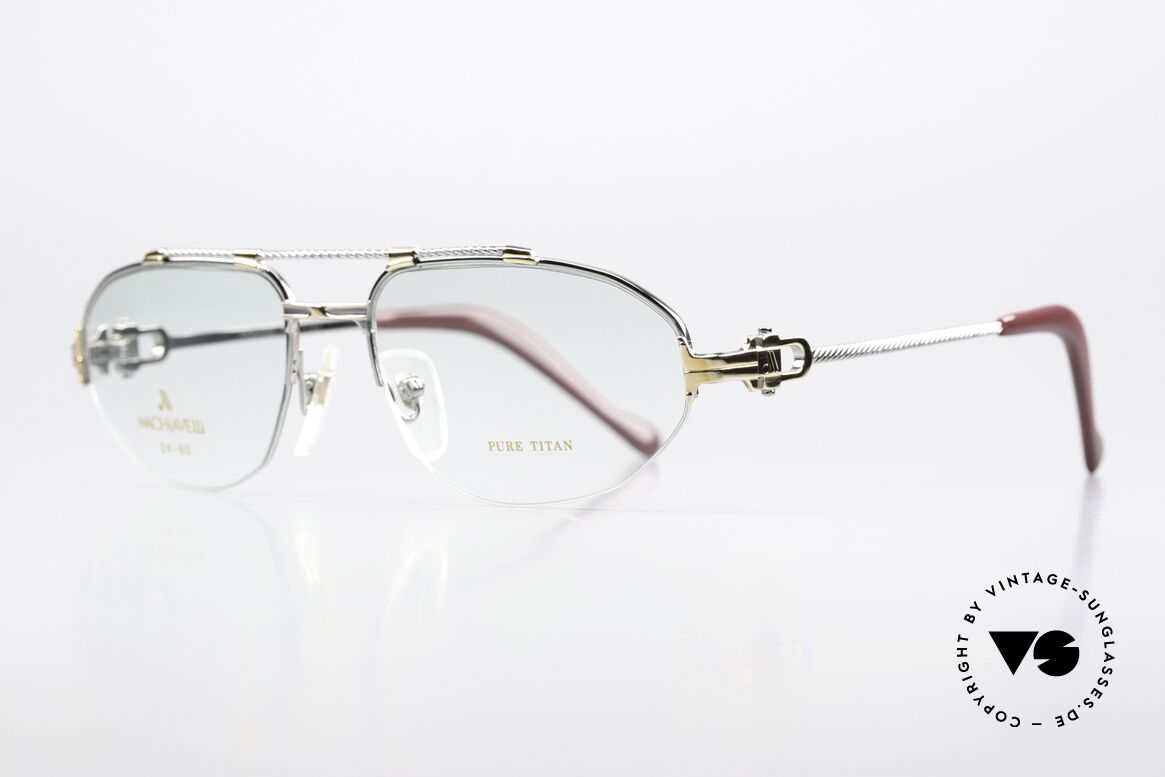 Machiavelli 24-60 80er Brille Palladium Gold, ein wirklich exzentrisches und opulentes Brillengestell, Passend für Herren