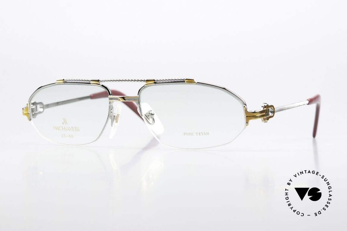 Machiavelli 25-60 Herrenbrille Palladium Gold, MACHiAVELLi 25-60 Pure Titanium vintage Herrenbrille, Passend für Herren