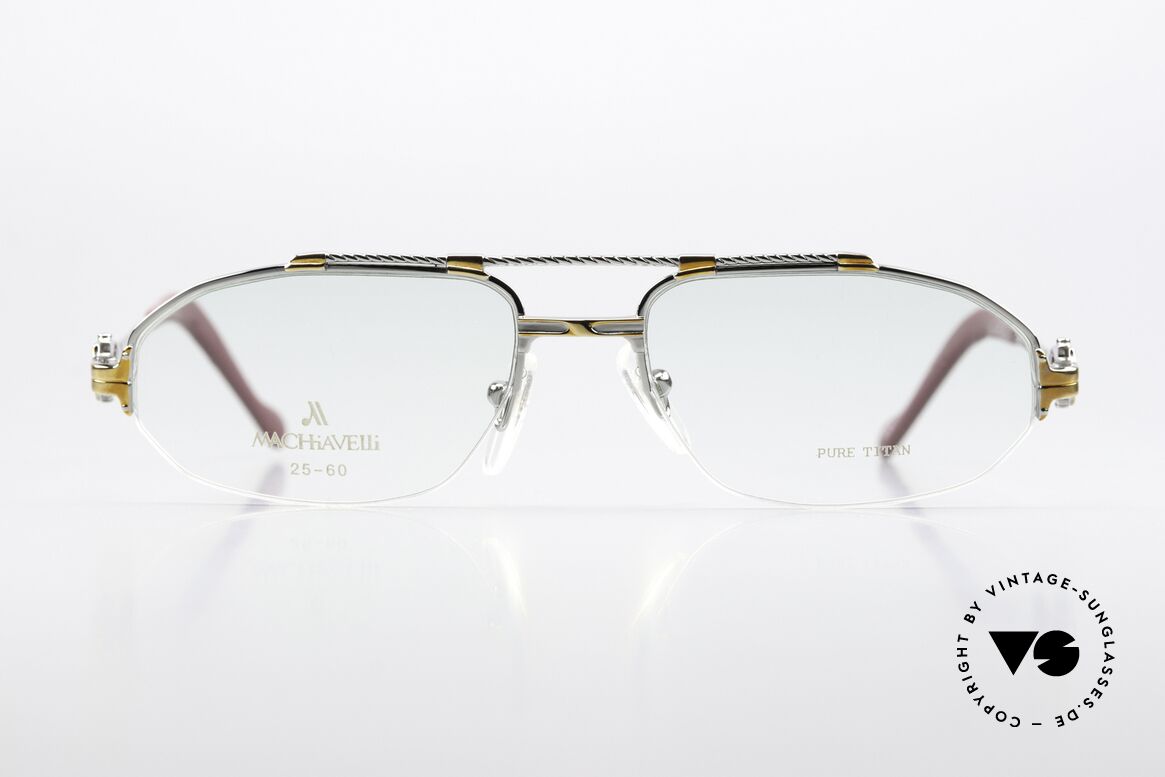 Machiavelli 25-60 Herrenbrille Palladium Gold, Kollektion benannt nach dem italienischen Philosophen, Passend für Herren