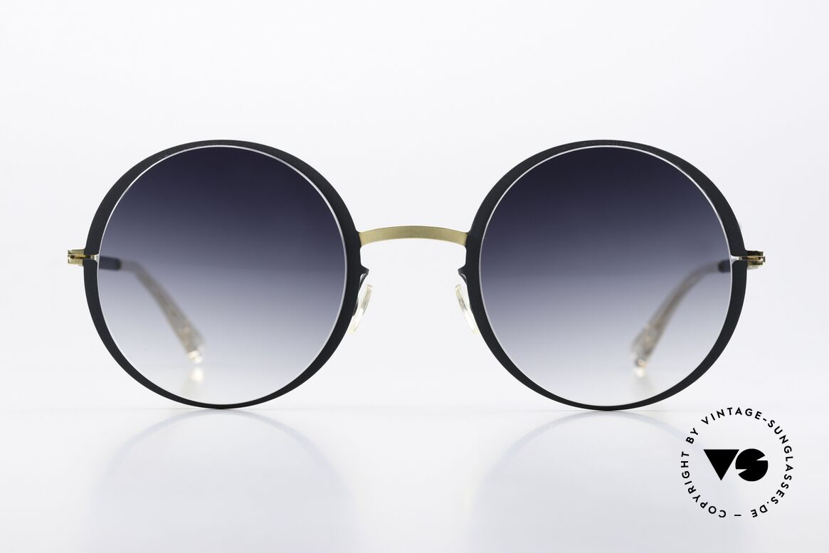 Mykita Joona Gold / Indigo Grey Gradient, runde Sonnenbrille LITE-Serie (2014-2015 gefertigt), Passend für Damen