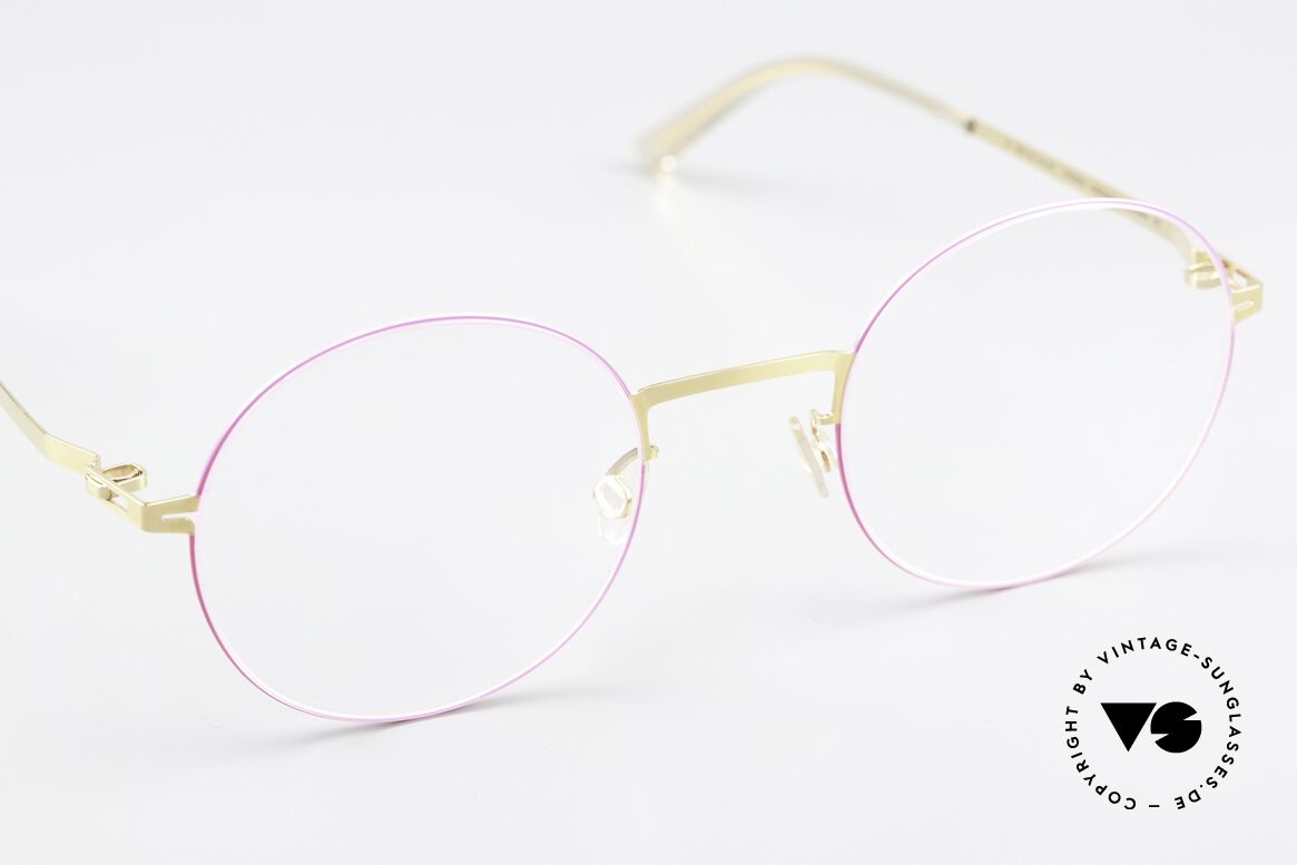 Mykita Kayo Rahmen Gold / Neon Pink, ungetragenes Modell mit originalem Etui von Mykita, Passend für Damen