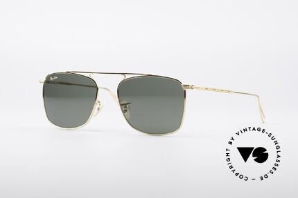 Ray Ban Vintage Rectangle Bausch&Lomb USA Brille, Ray-Ban Sonnenbrille der 'Vintage Metal Collection', Passend für Herren