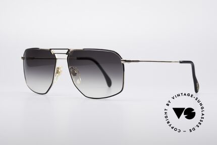 Metzler 0897 80er Herrensonnenbrille, hochwertige Lackierung (teils matt schwarz / gold), Passend für Herren