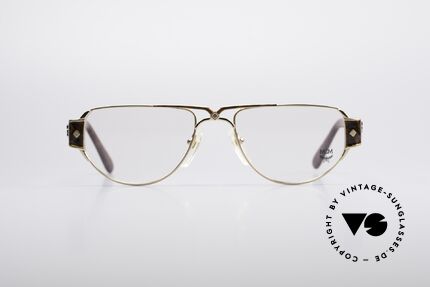 MCM München 8 80er Luxus Lesebrille, wuchtiges Design mit prunkvollen Applikationen, Passend für Damen