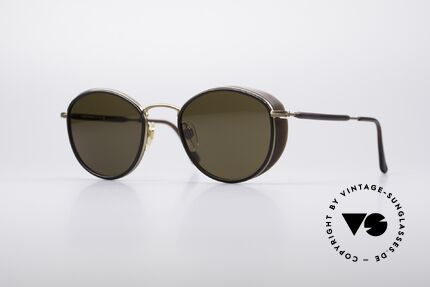 Giorgio Armani 655 90er No Retro Brille, Armani DesignerSonnenbrille mit kleinen Seitenblenden, Passend für Herren und Damen