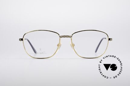 Bugatti EB507 Klassische Luxus Brille, zeitlose Brille mit gold/silber Muster (XL Größe), Passend für Herren