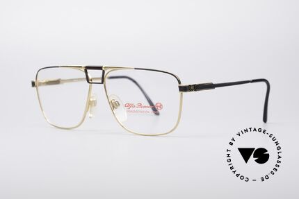 Alfa Romeo 119-603 Klassiche 80er Brille, vergoldeter Metallrahmen und flexible Federscharniere, Passend für Herren