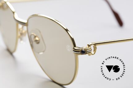 Cartier S Saphirs 0,94 ct Edelstein Sonnenbrille, teure Mineralgläser (100% UV) mit Cartier Logos, Passend für Damen