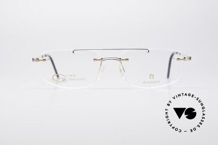 Aigner EA499 Vergoldete Randlose Brille, randlose Markenbrille, 18kt vergoldet, made in Germany, Passend für Herren