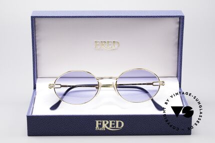 Fred Ketch Ovale Luxus Segler Brille, mit original Fred Verpackung: Box, Lederetui, Zertifikat, Passend für Herren