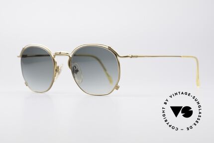 Jean Paul Gaultier 55-2171 90er Vintage Sonnenbrille, Rahmen in mattgold und Sonnengläser in grün-Verlauf, Passend für Herren und Damen
