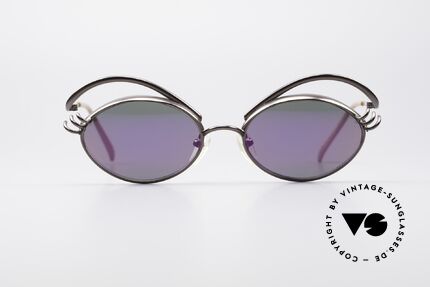 Jean Paul Gaultier 56-6107 Haute Couture Damen Brille, Rahmen mit 'Augenbrauen & Wimpern' - zauberhaft!, Passend für Damen