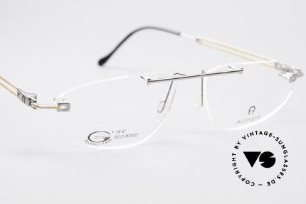 Aigner EA115 Vergoldete Randlose Brille, KEINE RETROBRILLE, ein 90er Jahre Original + EA Etui, Passend für Herren