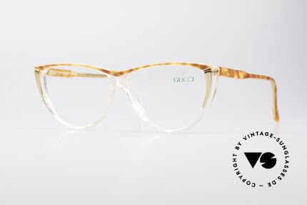 Gucci 2100 Rare Designer Damenbrille, vintage 1980er Brille von GUCCI in Schildpatt-Optik, Passend für Damen