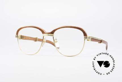 Cartier Malmaison 90er Bubinga Edelholzbrille, außergewöhnliche CARTIER vintage Luxus-Brille, Passend für Herren und Damen