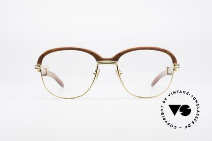 Cartier Malmaison 90er Bubinga Edelholzbrille, aus Palisander-Holz gefertigt, Größe 56°19, 135, Passend für Herren und Damen