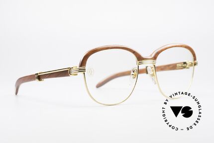 Cartier Malmaison 90er Bubinga Edelholzbrille, kostbare Rarität der teuren 'Precious Wood' Serie, Passend für Herren und Damen