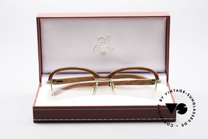 Cartier Malmaison 90er Bubinga Edelholzbrille, KEINE Retrobrille, sondern ein Original von 1990!, Passend für Herren und Damen