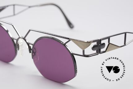 Neostyle Jet 224 Sonnenbrille Steampunk Style, Fassung 'gunmetal' & Gläser in dunkelrosa, 100% UV, Passend für Damen