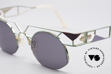 Neostyle Jet 224 Vintage Sonnenbrille Steampunk, Fassung in grün-violett und graue Gläser (100% UV), Passend für Damen