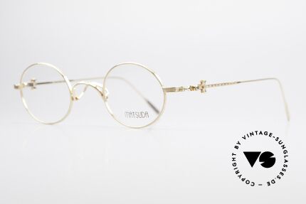 Matsuda 10107 Brille Vintage Rund Unisex, Rahmen mit viel Liebe zum Detail; aufwändige Gravuren, Passend für Herren und Damen