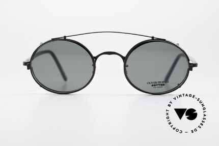 Oliver Peoples 68MBK Vintage Brille Sonnen Clip, 1986 gegründet & vom Esprit Los Angeles beeinflusst, Passend für Herren und Damen