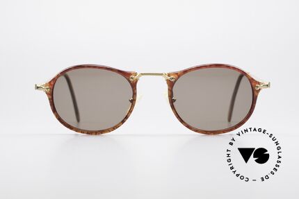 Dunhill 6154 Ovale Luxus Sonnenbrille 90er, sehr edle Material-Kombination in Wurzelholz-Optik, Passend für Herren