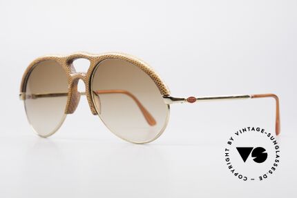 Bugatti 64738 70er Leder Sonnenbrille Echse, ideales Modell für den aparten Gentleman in Gr. XL, Passend für Herren