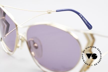 Paloma Picasso 3707 Strass Damensonnenbrille 90er, filigraner Metallrahmen mit vielen Strasssteinchen, Passend für Damen