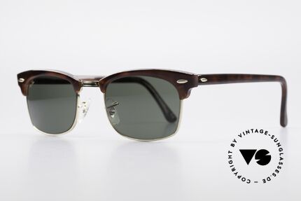 Ray Ban Clubmaster Square 80er Bausch & Lomb Original, Bausch&Lomb G15 Qualitätsgläser; 100% UV Schutz, Passend für Herren