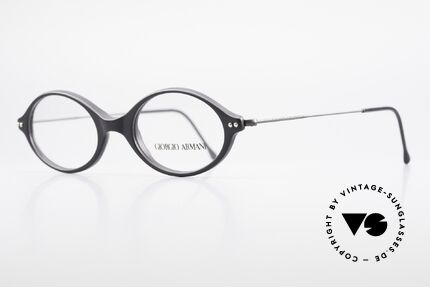 Giorgio Armani 378 90er Unisex Brille Oval Small, Kunststoff-Front mit fein verzierten Draht-Bügeln, Passend für Herren und Damen