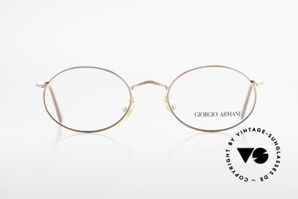 Giorgio Armani 131 Vintage Fassung Ovale Brille, Rahmen in einer Art "Bronze-Kupfer" Lackierung, Passend für Herren und Damen