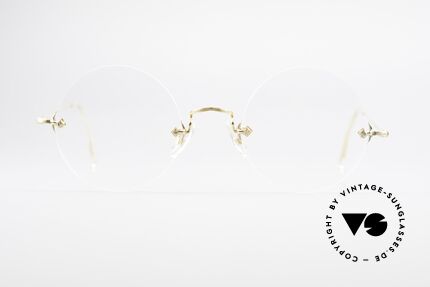 Algha Diaflex Randlose 14k Gold Filled Brille, runde, randlose Brille (Rahmen: 14kt Gold-Filled), Passend für Herren