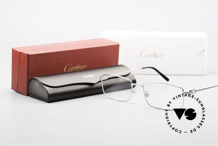 Cartier River - S Luxus Platin Brille Herren, Größe: medium, Passend für Herren