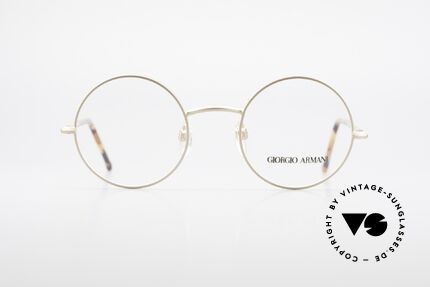 Giorgio Armani 117 80er Brille Zeitlos Rund, gold mattiertes Gestell & Bügel in Schildpattoptik, Passend für Herren und Damen