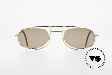 Cazal 753 Ovale Designer Sonnenbrille, außergewöhnliche, halbrahmenlose Brillenfassung, Passend für Herren