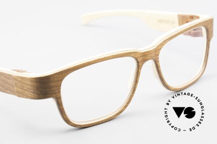 Rolf Spectacles Jupiter 54 XL Brille Komplett aus Holz, ungetragenes Original mit passendem ROLF Holz-Etui, Passend für Herren