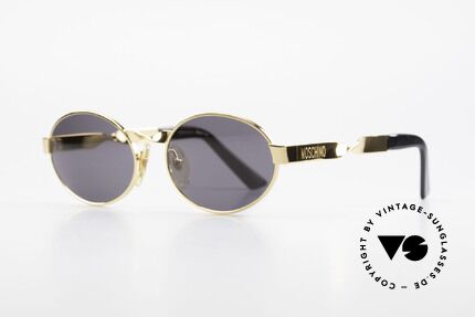 Moschino M29 Eingedrehte Sonnenbrille Oval, Brücke und Bügel sind "eingedreht" und vergoldet!, Passend für Damen