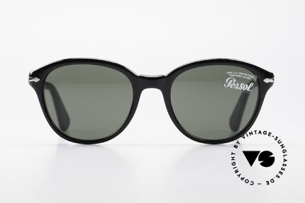 Persol 3025 Damen Sonnenbrille Schwarz, klassisch zeitlos in Farbe & Form (schwarz/rund), Passend für Damen