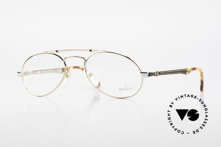 Bugatti 16908 Vergoldete Vintage Brille 80er, sehr elegante Designer-Brillenfasung von Bugatti, Passend für Herren