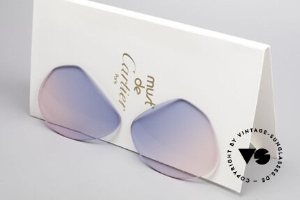 Cartier Vendome Lenses - M Sonnenglas Blau Pink Verlauf, neue CR39 UV400 Kunststoff-Gläser (100% UV Schutz), Passend für Herren