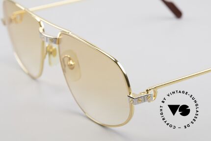 Cartier Romance Santos - L Luxus Vintage Sonnenbrille 80er, 22kt vergoldete Fassung (wie alle alten Cartier Brillen), Passend für Herren