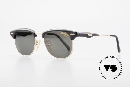 Carrera 5624 Clubmaster Style Sonnenbrille, wahre 'Gentlemen-Brille' in klassisch schwarz/gold, Passend für Herren