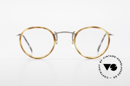 Freudenhaus Bido Runde 90er Designer Brille, exzellente Materialkombination (Kunststoff & Titan), Passend für Herren und Damen