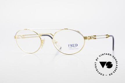 Fred Winch Kleine Ovale Luxus Brille 90er, ovale Designerbrille von Fred, Paris aus den 1990ern, Passend für Herren