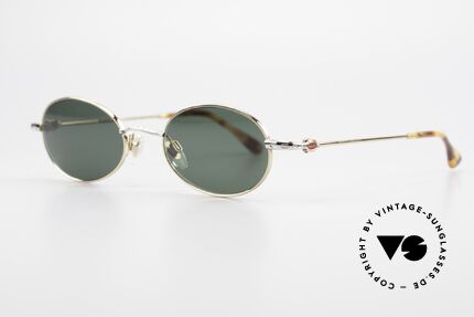 Bugatti 20008 90er Herren Sonnenbrille Oval, edel glänzende Rahmen-Lackierung in gold und silber, Passend für Herren