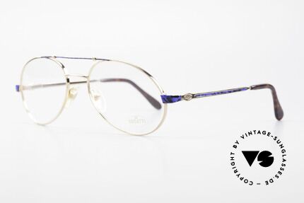 Bugatti 14818 Vergoldete 80er Vintage Brille, flexible Federgelenke und exzellente Verarbeitung, Passend für Herren