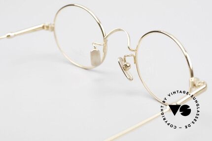 Lunor V 100 Ovale Brille 22kt Vergoldet, natürlich ungetragen und mit den Titan-Nasenpads, Passend für Herren und Damen