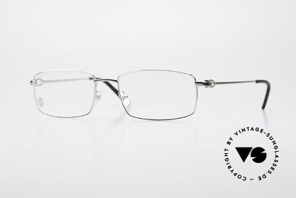 Cartier River - M Eckige Luxus Brille Platin Men, eckige CARTIER Brillenfassung in Größe 56/18, 140, Passend für Herren