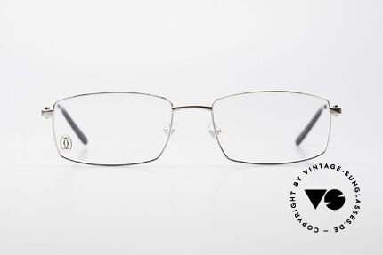 Cartier River - M Eckige Luxus Brille Platin Men, Herren-Modell aus der Cartier 'DÉCOR C' Collection, Passend für Herren